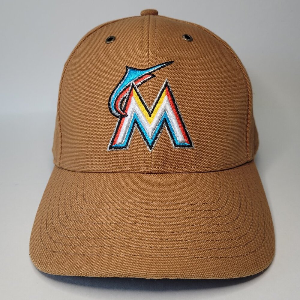 47 Brand Miami Marlins Hat Carhartt x '47 Mens Brown Adjustable Cap MLB Baseball